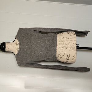 Brandy Melville Gray Long Sleeve Crop Top